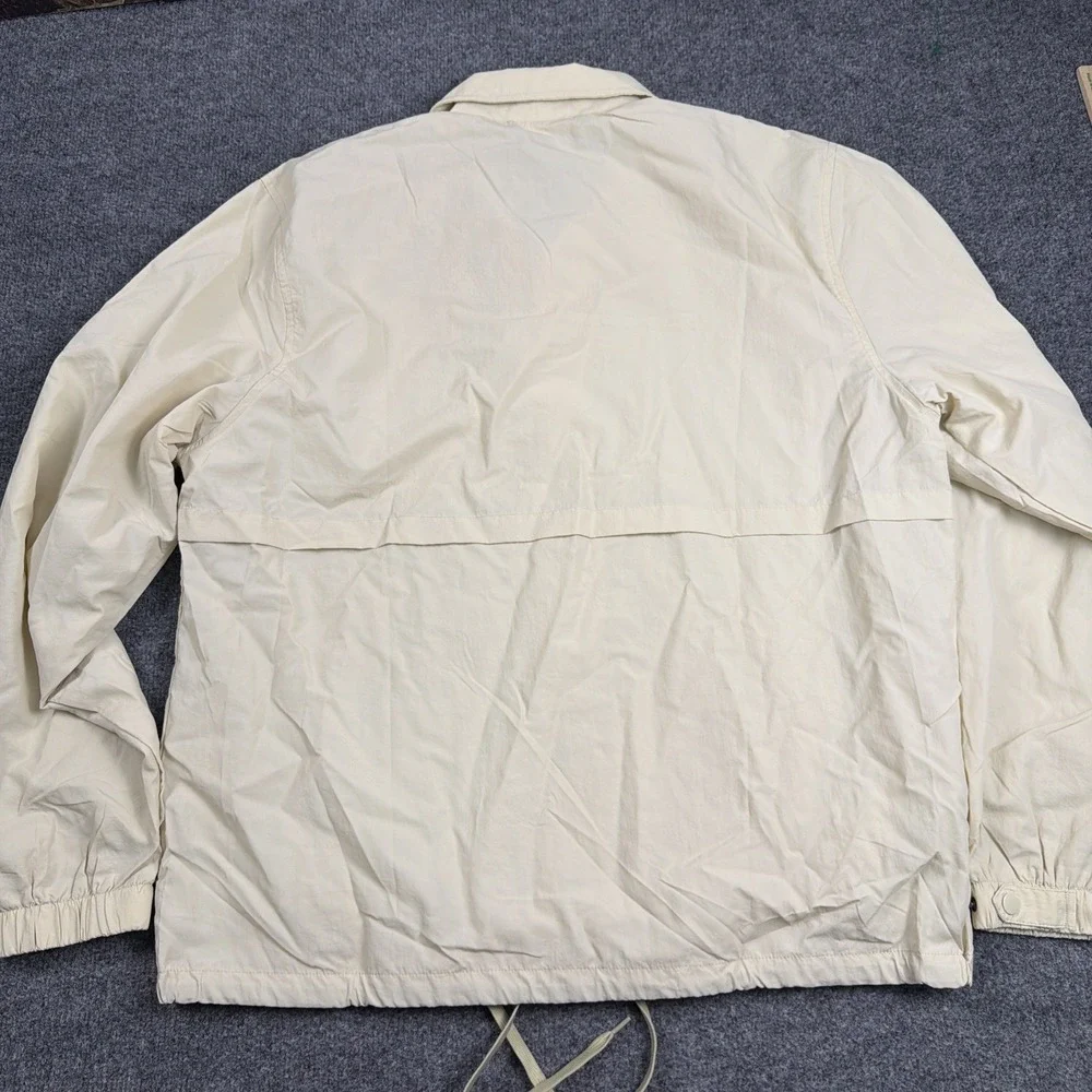 The Hundreds Jacket‎ Mens Medium Light Khaki Crinkled Nylon Coaches Windbreaker